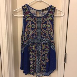 Renee C. Patterned Split Back Tank